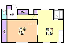 メゾンアルト澄川 1LDKの間取図画像