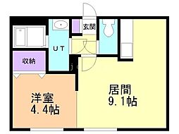 ル・ファール美園 1LDKの間取図画像