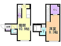 グランメールフロレゾン 1LDKの間取図画像