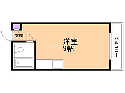 第77松井ビル ワンルームの間取図画像