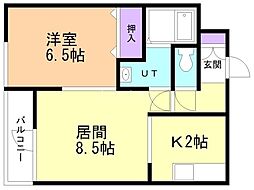 アルファアパルTOビル60 1LDKの間取図画像