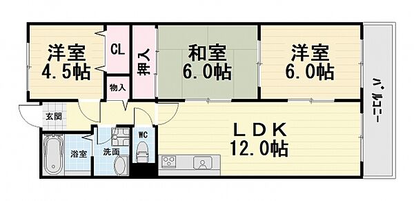 大阪府高石市東羽衣7丁目(賃貸マンション3LDK・5階・71.00㎡)の写真 その2