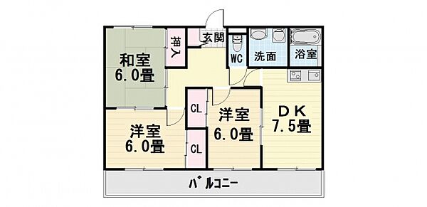 大阪府堺市西区鳳東町6丁(賃貸マンション3DK・3階・56.72㎡)の写真 その3