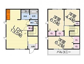 大阪府堺市中区平井（賃貸テラスハウス3LDK・1階・74.00㎡） その2