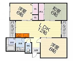 ヴィラ羽衣  ｜ 大阪府高石市東羽衣7丁目（賃貸マンション3LDK・2階・65.60㎡） その2