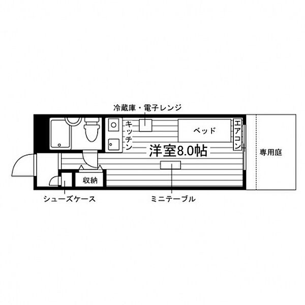 グランデ西京極 ｜京都府京都市右京区西京極浜ノ本町(賃貸マンション1R・2階・18.60㎡)の写真 その2