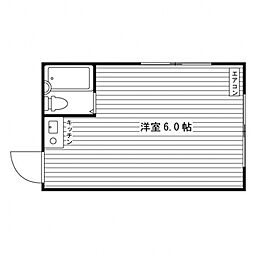 マキノマンション ワンルームの間取図画像