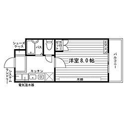 ARPEGIO 4階1Kの間取り