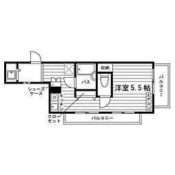 パル大久保 4階ワンルームの間取り