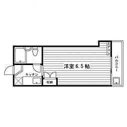 本町スチューデントハイツ 2階1Kの間取り