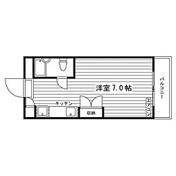 サンシャインビルディング 1Kの間取図画像