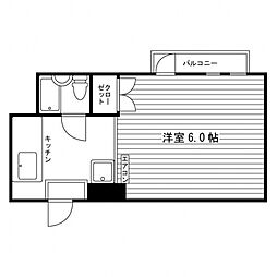 ユニエトワール今出川 ワンルームの間取図画像