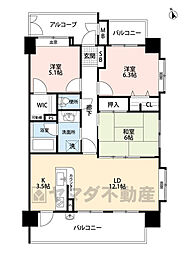J'sマンション新宮ステーション 3LDKの間取図画像