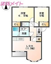 三重県三重郡菰野町大字永井（賃貸アパート2LDK・2階・52.89㎡） その2