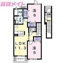 三重県四日市市生桑町（賃貸アパート2LDK・2階・58.48㎡） その2