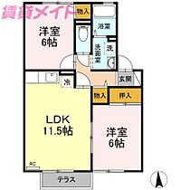 三重県四日市市波木南台1丁目（賃貸アパート2LDK・1階・53.45㎡） その2