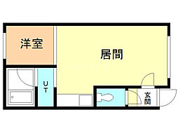 パークサイドC 1DKの間取図画像