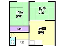 千葉マンション 2DKの間取図画像