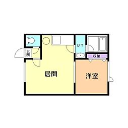 コーポリベラル 1LDKの間取図画像
