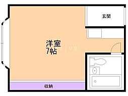 グリーンヒル ワンルームの間取図画像
