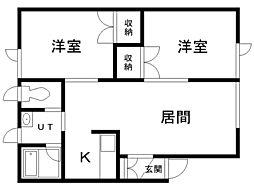 ゴールドクレスト 2LDKの間取図画像