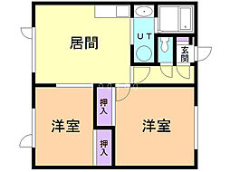 ホクトS 2LDKの間取図画像