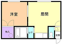 金盛マンション 1DKの間取図画像