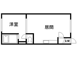 パークサイド健 1LDKの間取図画像