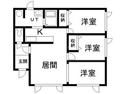 サンガーデン2 3LDKの間取図画像
