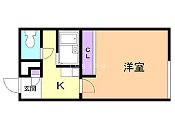 レオパレスウィン2 1Kの間取図画像