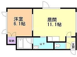 エルカーサ 1LDKの間取図画像