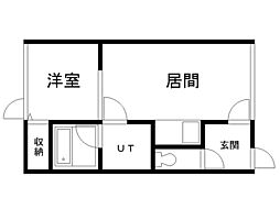 パークス21' 1LDKの間取図画像