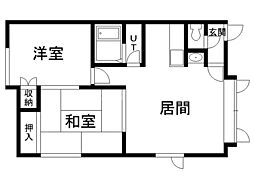 メゾンイーストヒル 2LDKの間取図画像