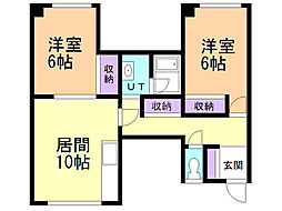 幸ハイツ 2LDKの間取図画像