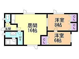 ハイツ入舟 2LDKの間取図画像