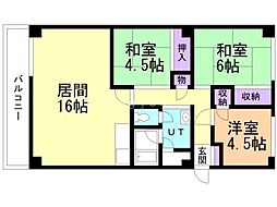 くしろリバーサイドマンション 3LDKの間取図画像