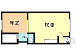 パークサイド貴 1LDKの間取図画像
