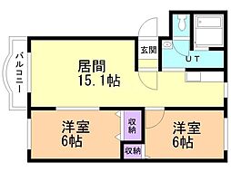 ピュアライフカイヨウ 2LDKの間取図画像