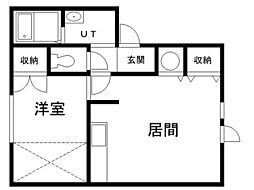 ソフィア鶴野1 1LDKの間取図画像