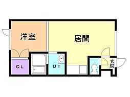 リーベンス2 1LDKの間取図画像