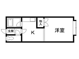 ハウスルピナス 1Kの間取図画像