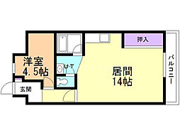 共栄パレス 1LDKの間取図画像