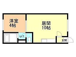 パークサイド健 1LDKの間取図画像