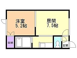 ルミエール 1DKの間取図画像