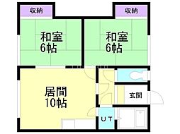協和マンション 2LDKの間取図画像