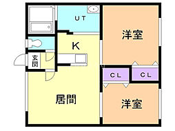 サンローラン2 2LDKの間取図画像