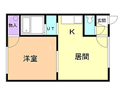 金盛マンション 1DKの間取図画像