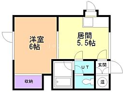 コスモヴィラ 1DKの間取図画像