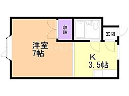 アベニュー芦野 1Kの間取図画像