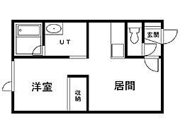 メゾン・ド・シフラ 1DKの間取図画像
